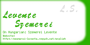 levente szemerei business card